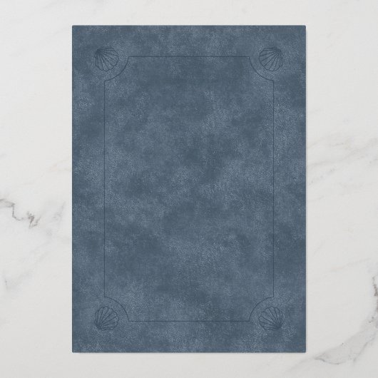 Coastal Beach Shells Wedding 箔招待状 (裏面)