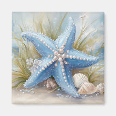 Coastal Beach Starfish Nautical Kitchen Magnet マグネット (正面)