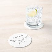 Coastal Beach Summer Vacation Wedding Engagement ラウンドペーパーコースター (インサイチュ)