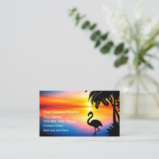 Coastal Beach Theme Realtor  名刺 (スタンド正面)