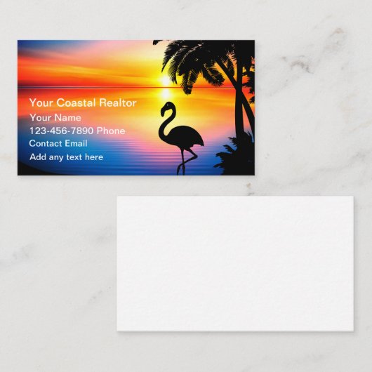 Coastal Beach Theme Realtor  名刺 (正面/裏面)