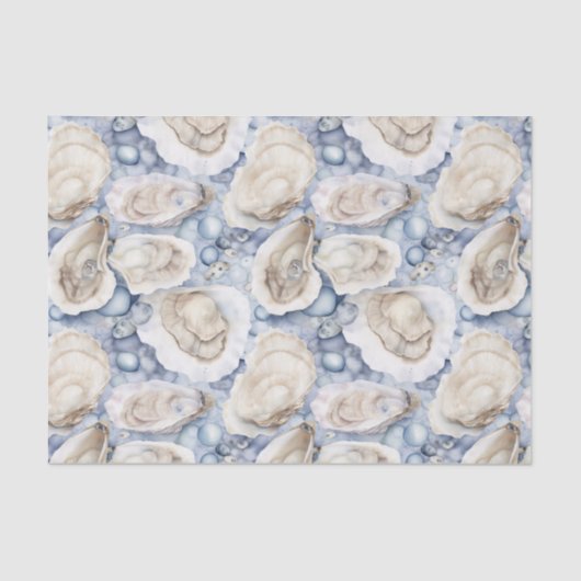 Coastal Beach Watercolor Oyster Shells 薄葉紙 (正面)