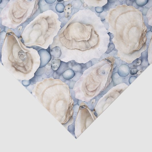 Coastal Beach Watercolor Oyster Shells 薄葉紙 (詳細)