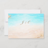 Coastal Beach Wedding RSVP Card Starfish (裏面)