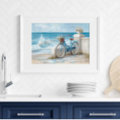 Coastal Bicycle Seaside Wall Art Print | ポスター