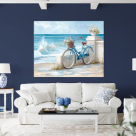 Coastal Bicycle Seaside Wall Art Print | ポスター