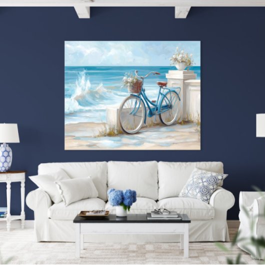 Coastal Bicycle Seaside Wall Art Print | ポスター