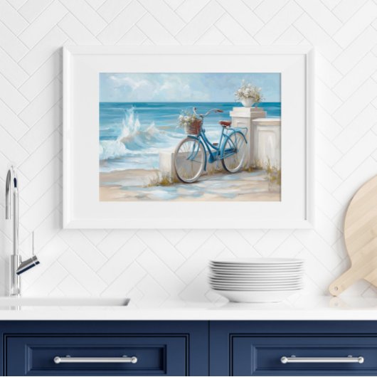 Coastal Bicycle Seaside Wall Art Print | Poster ポスター