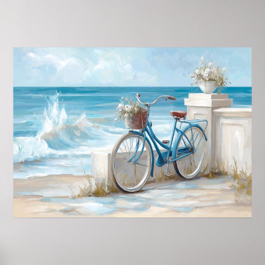 Coastal Bicycle Seaside Wall Art Print | Poster ポスター (正面)