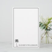 Coastal Black Palmetto Palm Tree Personalized 便箋 (スタンド正面)