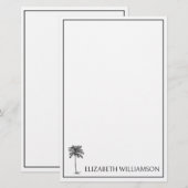 Coastal Black Palmetto Palm Tree Personalized 便箋 (正面/裏面)