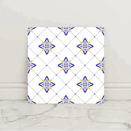 Coastal Blossom Minimal Blue Modern Mediterranean タイル
