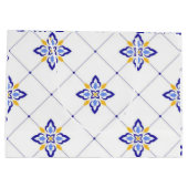 Coastal Blossom Minimal Blue Modern Mediterranean ラージペーパーバッグ (裏面)