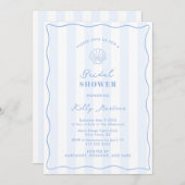 Coastal Blue And White Bridal Shower 招待状 (正面/裏面)