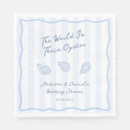 Coastal Blue And White Oyster Roast Wedding Shower スタンダードランチョンナプキン