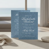 Coastal Blue Bachelorette Itinerary 招待状