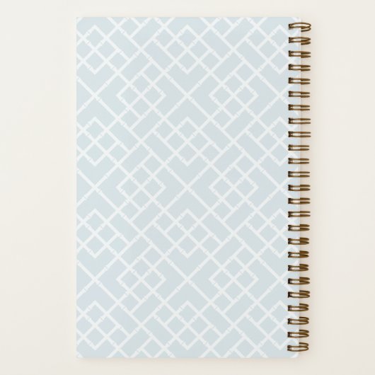 Coastal Blue Bamboo Trellis Personalized ノートブック (裏面)