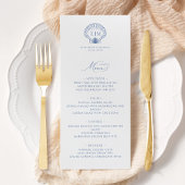 Coastal Blue Beach Shell Monogram Wedding メニュー