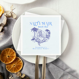Coastal Blue Birthday Party Mermaid Cowgirl  スタンダードカクテルナプキン