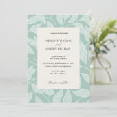 Coastal Blue Boho Botanical wedding 招待状 (スタンド正面)