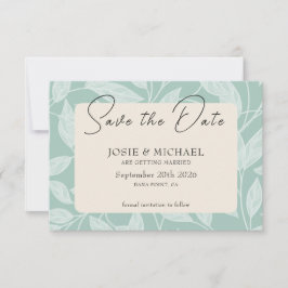 Coastal Blue Boho photo Flat Save The Date Card セーブザデート