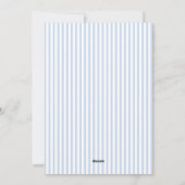 Coastal Blue Classic Stripes Minimalist Wedding 招待状 (裏面)