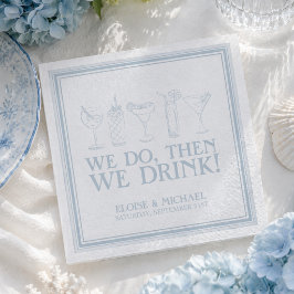 Coastal Blue Cocktail Wedding Reception Bar スタンダードカクテルナプキン