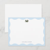 Coastal Blue Crab Personalized Stationery ノートカード (正面/裏面)