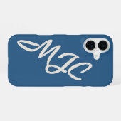 Coastal Blue Custom Monogram iPhone 16ケース (裏面横)