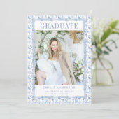 Coastal Blue Graduation Announcement Card Photo 招待状 (スタンド正面)