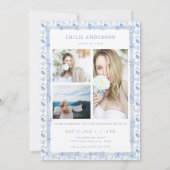 Coastal Blue Graduation Announcement Card Photo 招待状 (裏面)