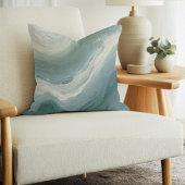 Coastal Blue Green White Ocean Beach Waves Design クッション