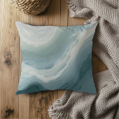 Coastal Blue Green White Ocean Beach Waves Design クッション