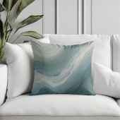 Coastal Blue Green White Ocean Beach Waves Design クッション