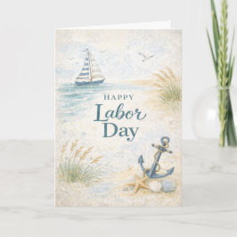 Coastal Blue Happy Labor Day カード