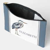 Coastal Blue Heron Bird Personalized アクセサリーポーチ (見開き)