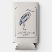 Coastal Blue Heron Bird Personalized スリム缶クーラー (裏面)