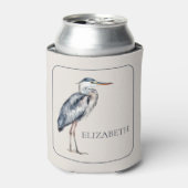 Coastal Blue Heron Bird Personalized 缶クーラー (缶正面)