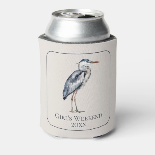 Coastal Blue Heron Bird Personalized 缶クーラー (缶裏面)