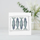Coastal Blue Mackerel Seamless Ocean Fish Pattern 招待状 (スタンド正面)