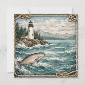 Coastal Blue Maritime Birthday Party 招待状 (裏面)