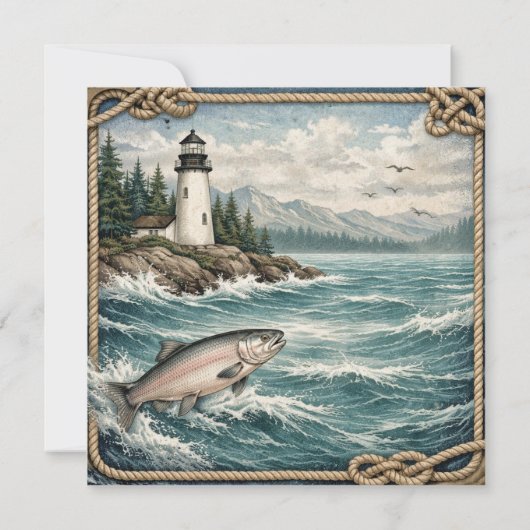 Coastal Blue Maritime Birthday Party 招待状 (裏面)