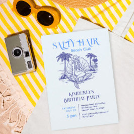 Coastal Blue Mermaid Cowgirl Summer Birthday Party 招待状