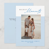 Coastal Blue Merry Moments Family Photo Christmas シーズンカード (正面/裏面)