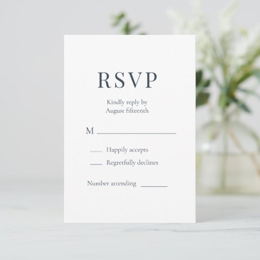 Coastal Blue Minimalist Wedding RSVP  (スタンド正面)