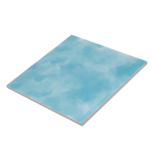 Coastal Blue Modern Watercolor  タイル (側面)