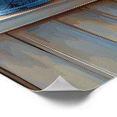 Coastal Blue Parrot Art Print | Wall Poster ポスター (角)