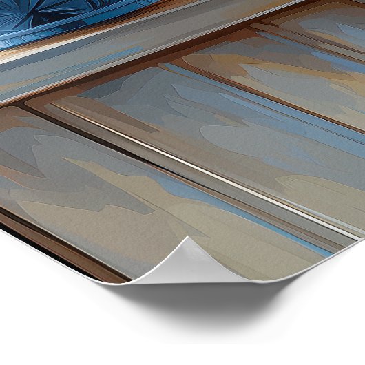 Coastal Blue Parrot Art Print | Wall Poster ポスター (角)