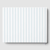 Coastal Blue Sage Green Elegant Stripes Wedding ゲストブック (裏面)