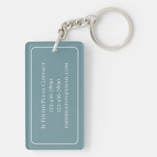 Coastal Blue Scallop Seashell Monogram キーホルダー (裏面)